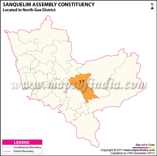 Assembly Constituency Map of Sanquelim Assembly Constituency Map of Sanquelim